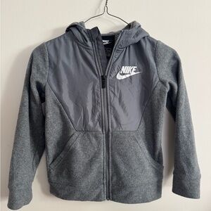 Nike Kids Light Gray Fleece Hoodie